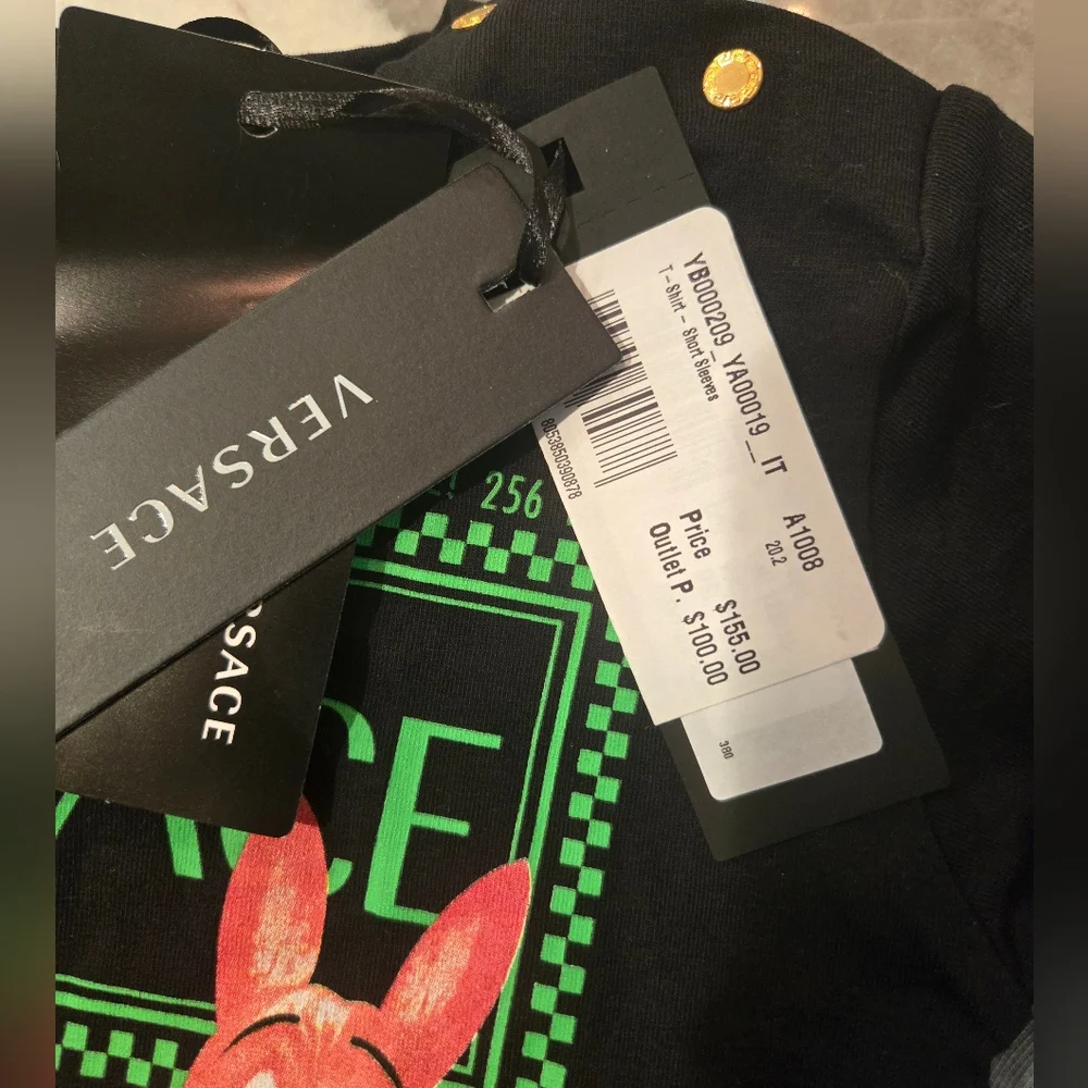 Versace Black Graphic Tee and Light Blue Logo Jeans Kids Matching Set